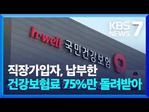 직장가입자, 납부한 건강보험료 75%만 돌려받아 / KBS  2024.09.29.