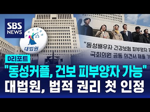 대법 "'동성 동반자'도 건강보험 피부양자 인정해야" / SBS / #D리포트