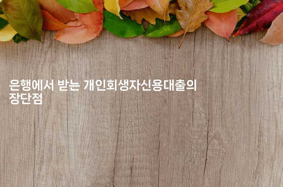 은행에서 받는 개인회생자신용대출의 장단점-보험우산