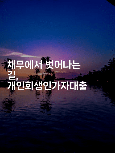 채무에서 벗어나는 길, 개인회생인가자대출-보험우산