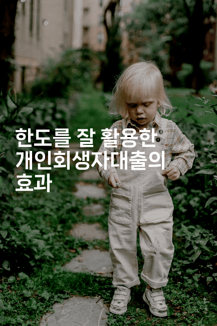 한도를 잘 활용한 개인회생자대출의 효과-보험우산